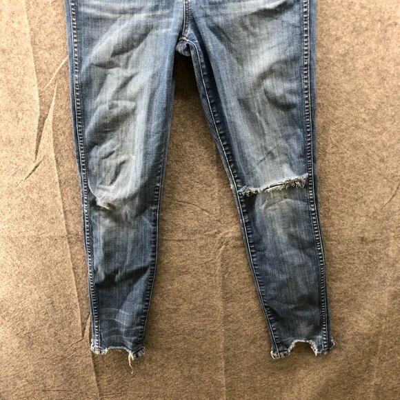 Madewell 10'' High Riser Skinny Skinny Jeans Womens 27 Blue Exposed Button Fly - Picture 4 of 11